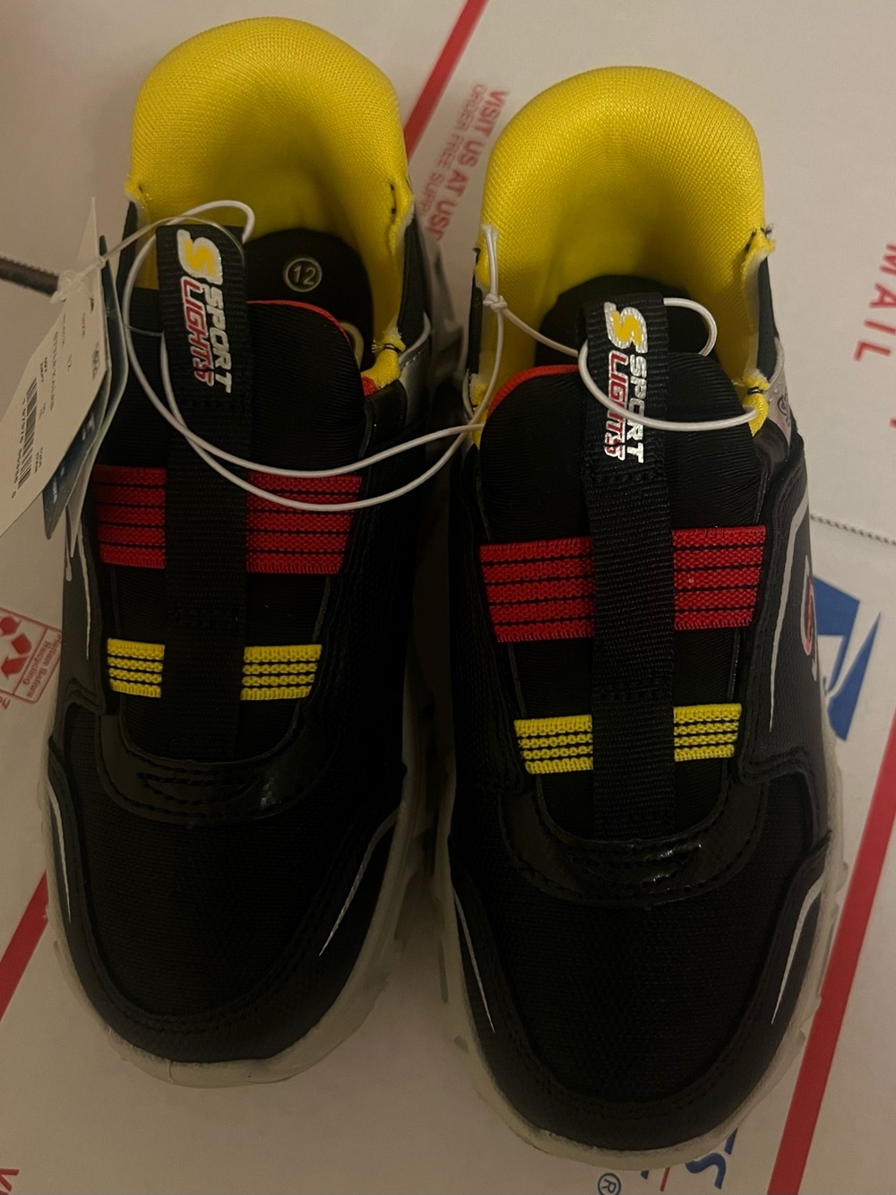 S Sport by Skechers Step-Ins Lights Boys Sneakers Size 12 Hands Free Black New - Picture 5 of 6